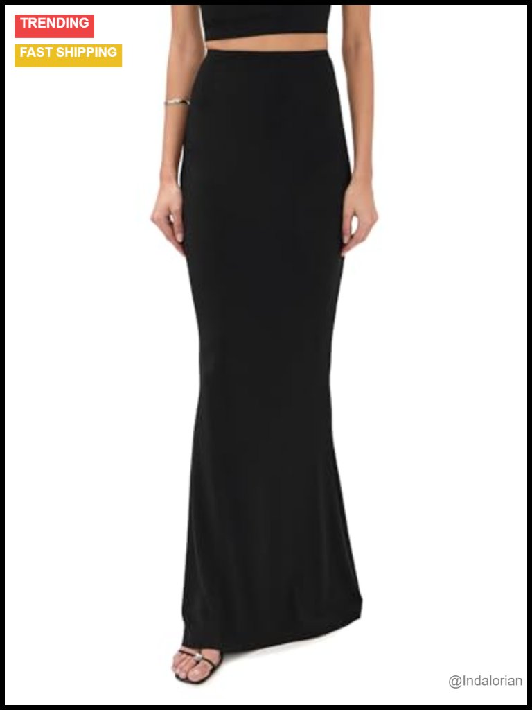 Norma Kamali Obie Long Maxi Skirt High Rise Slinky Jersey
